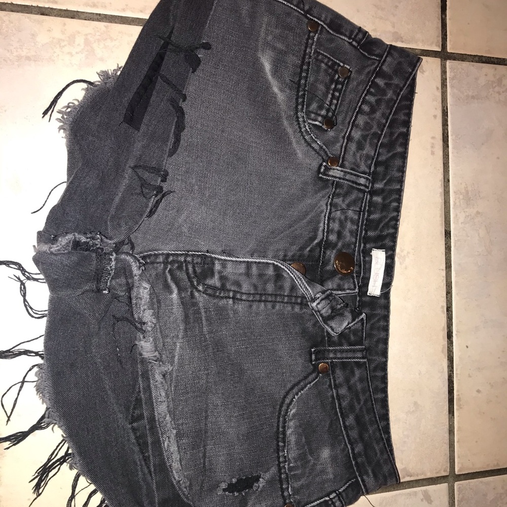 Black  jean shorts